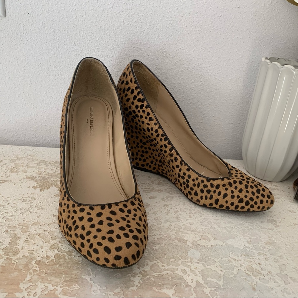 Banana Republic Calf Hair Wedge Heels